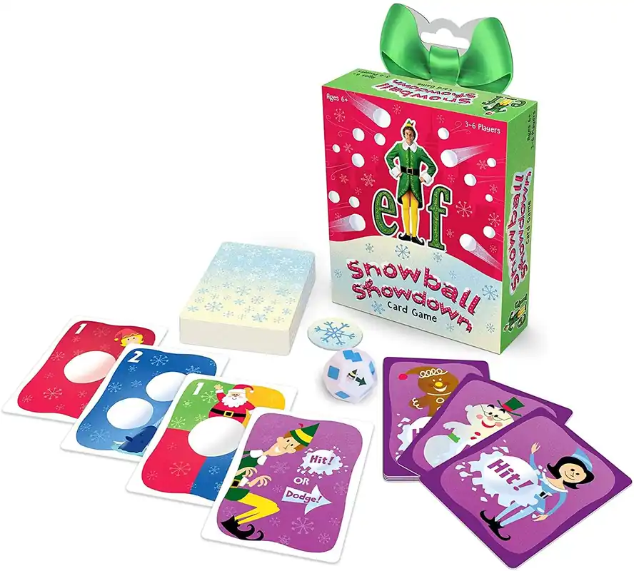 Elf Snowball Showdown Family Card Game For 3-6 Players