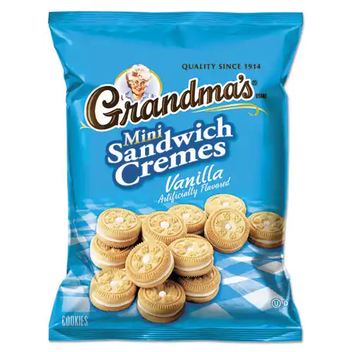 Mini Vanilla Creme Sandwich Cookies, 3.71 Oz, 24/carton
