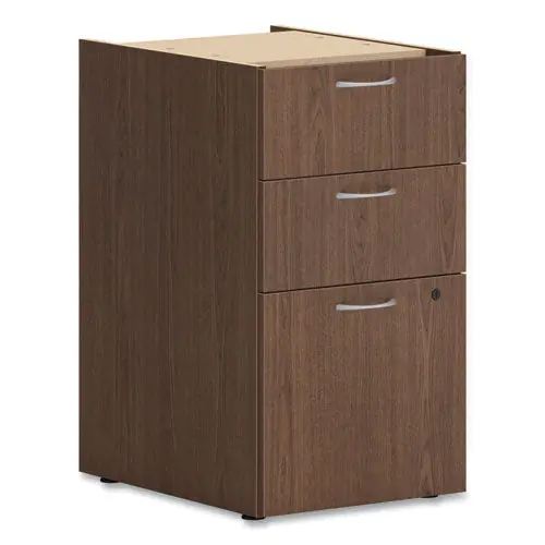 Mod Support Pedestal, Left Or Right, 3-drawers Box/box/file, Legal/letter, Sepia Walnut, 15" X 20" X 28"