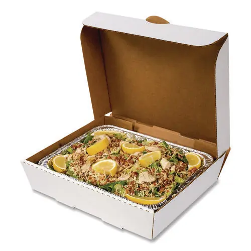 Catering Boxes, 10.88 X 13 X 3, White, Paper, 50/carton
