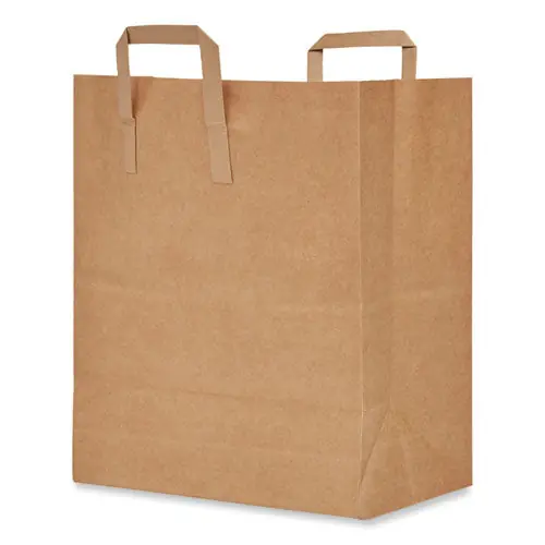 Handle Bag, Natural Kraft Flat Handles, 1/6 Bbl Size, 12" X 7" X 17", Brown, 300/bundle