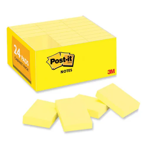 Original Pads In Canary Yellow, Value Pack, 1.38" X 1.88", 100 Sheets/pad, 24 Pads/pack