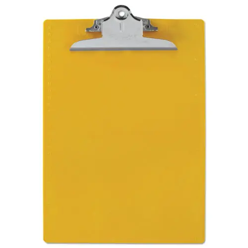 Recycled Plastic Clipboard With Ruler Edge, 1" Clip Capacity, Holds 8.5 X 11 Sheets, Yellow