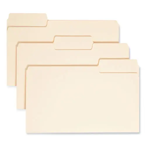 Supertab Top Tab File Folders, 1/3-cut Tabs Assorted, Legal Size, 0.75" Expansion, 11-pt Manila, 100/box