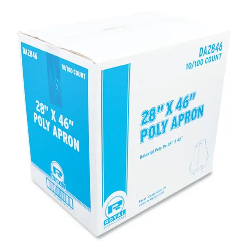 Poly Apron, 28 X 46, One Size Fits All, White, 100/pack, 10 Packs/carton