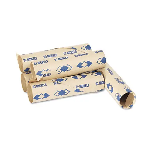 Preformed Tubular Coin Wrappers, Nickels, 2, 1,000 Wrappers/box