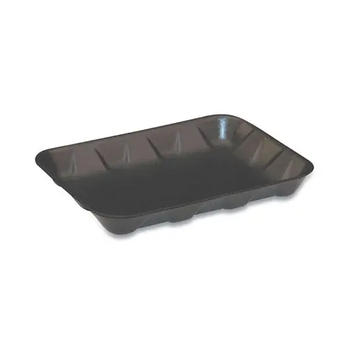 Supermarket Tray, 4d, 9.58 X 7.08 X 1.25, Black, Foam, 400/carton