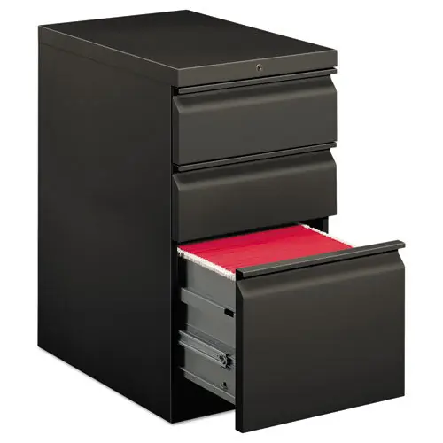 Brigade Mobile Pedestal With Pencil Tray Insert, Left/right, 3-drawers Box/box/file, Letter, Charcoal, 15" X 22.88" X 28"