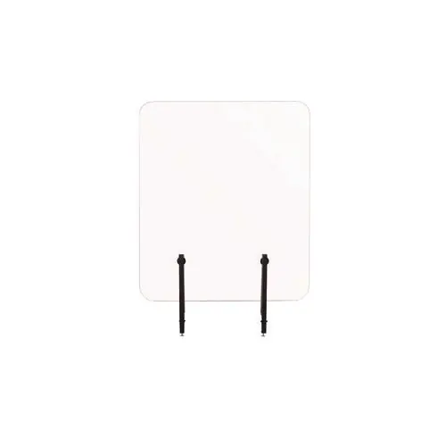 Protector Series Frameless Glass Desktop Divider, 35.4 X 0.16 X 35.4, Clear/aluminum