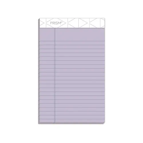 Prism + Colored Writing Pads, Narrow Rule, 50 Pastel Orchid 5 X 8 Sheets, 12/pack