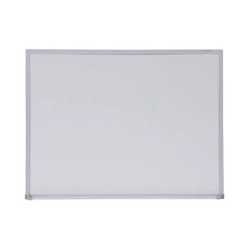 Melamine Dry Erase Board With Aluminum Frame, 24" X 18", White Surface, Anodized Aluminum Frame