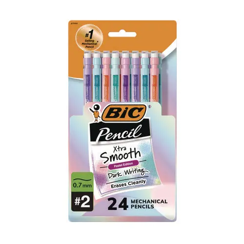 Xtra-smooth Pastel Edition Mechanical Pencils, 0.7 Mm, Hb ( 2), Black Lead, Assorted Barrel Colors, 24/pack