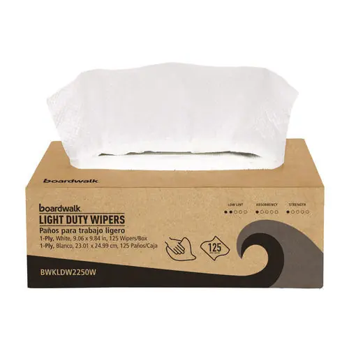One-ply Paper Wipers, 9.84 X 9.06, White, 125 Wipers/box, 18 Boxes/carton