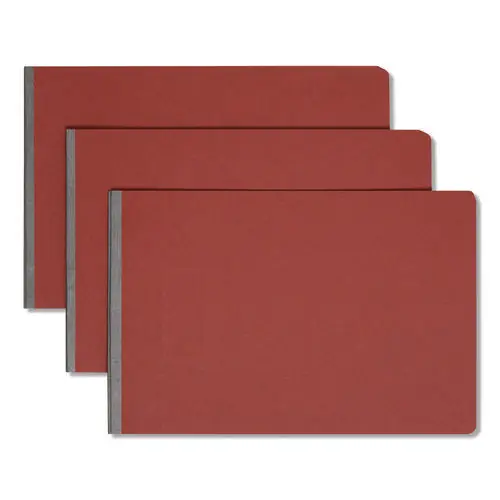 Prong Fastener Premium Pressboard Report Cover, Two-piece Prong Fastener, 3" Capacity, 11 X 17, Red/red