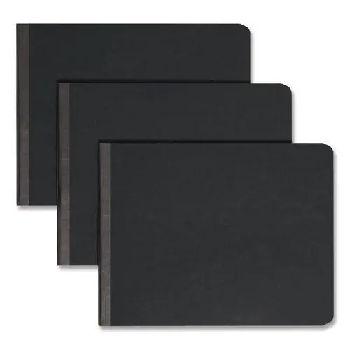 Prong Fastener Premium Pressboard Report Cover, Two-piece Prong Fastener, 2" Capacity, 8.5 X 11, Black/black