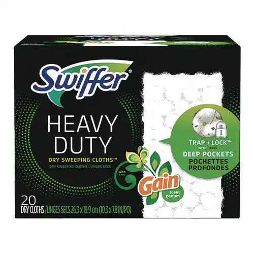 Heavy-duty Dry Refill Cloths, 7.8 X 10.3, Gain Original Scent, White, 20 Cloths/box