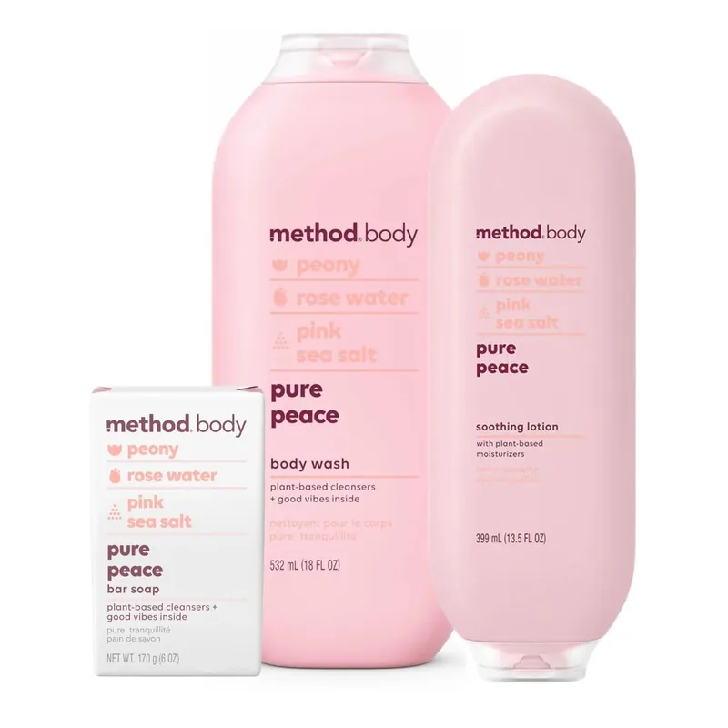 Method Body Pure Peace Body Wash, Bar Soap & Soothing Lotion Set