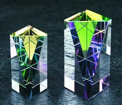 Rainbow Pillar Crystal Paperweight - Small