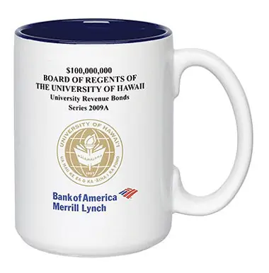 CUSTOM MADE FULL COLOR PHOTO SUBLIMATED ON 2 TONE CERAMIC COFFEE MUG 15OZ-COBALT