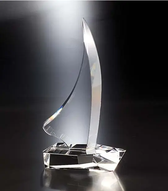 Contemporary Vistas Crystal Sail Boat Award